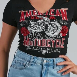 Windsor American Dream Choker Graphic Tee NWT Small